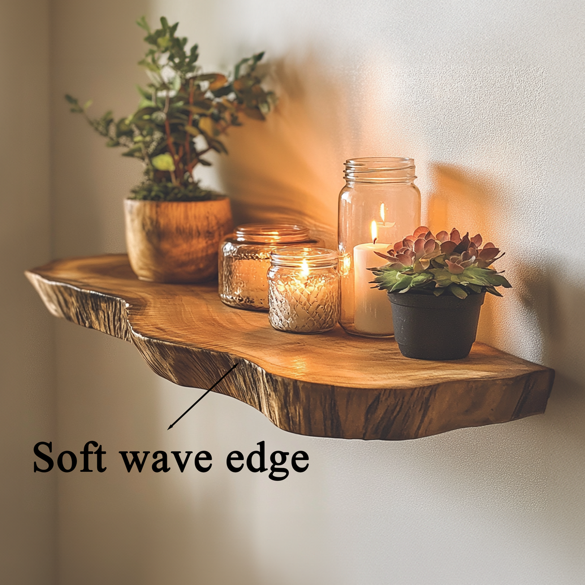 Farmhouse Floating Shelves Live Edge WFSHCH002