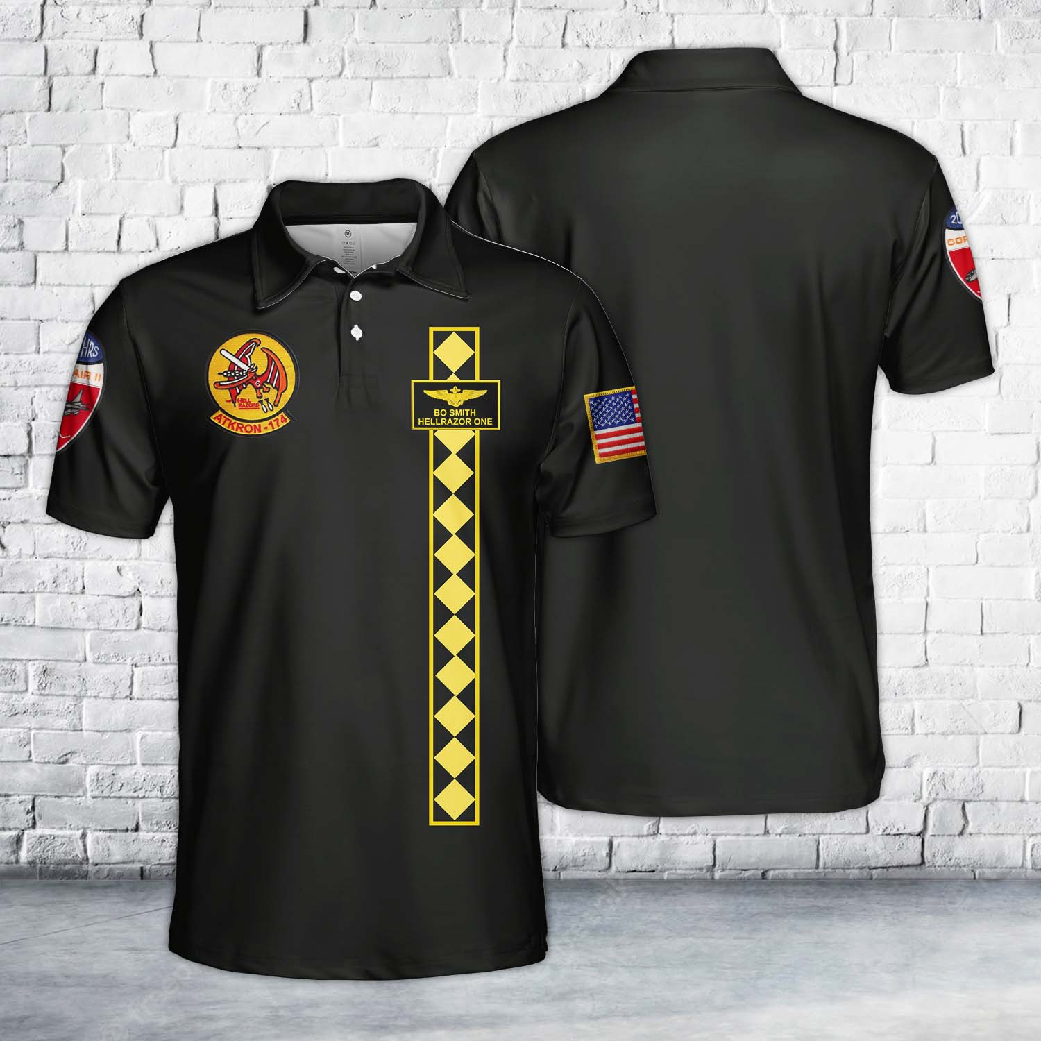 BO Hellrazor One VA-174 S.H. Flight Suit circa 1982 Polo Shirt