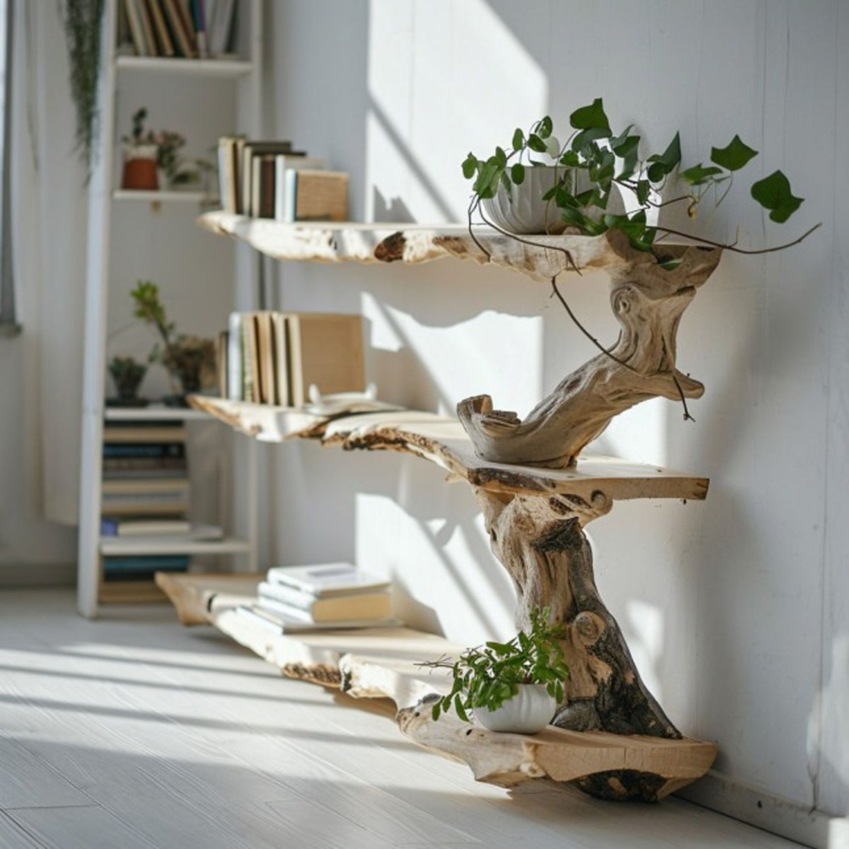 Farmhouse Tree Branch Live Edge Shelf Seasonal Themes