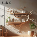 Rustic Tree Bookshelf Driftwood Wall Shelf Bookshelf Home Office Decor