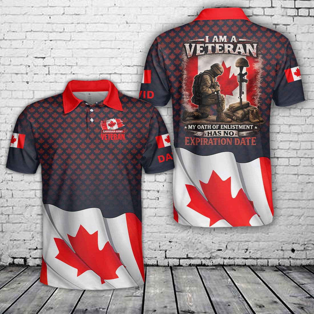 Custom Name Canadian Veteran Polo Shirt NLSI2705PK02