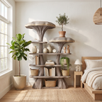 Mushroom Tree Bookshelf Wooden Nature Inspired Fantasy Gift