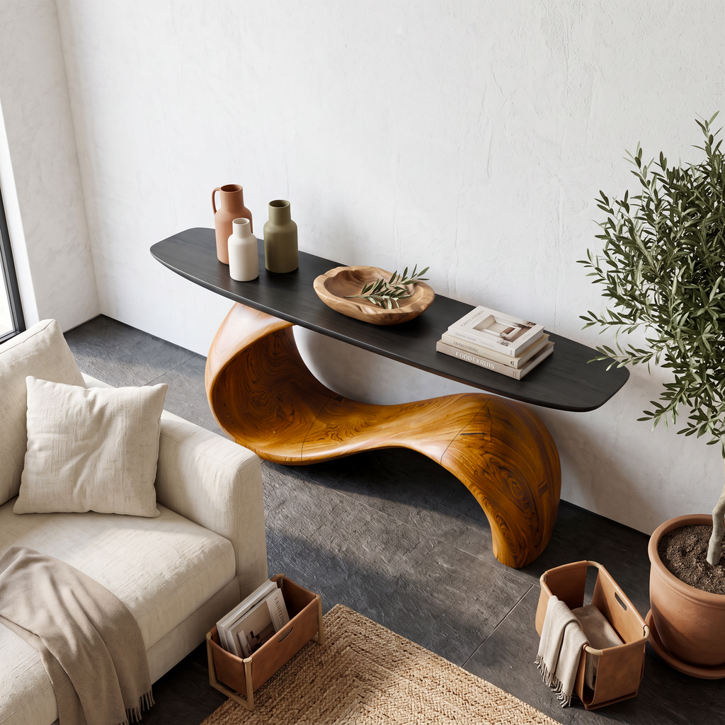Mid-Century Sculptural Entryway Console Table CTHCH-006