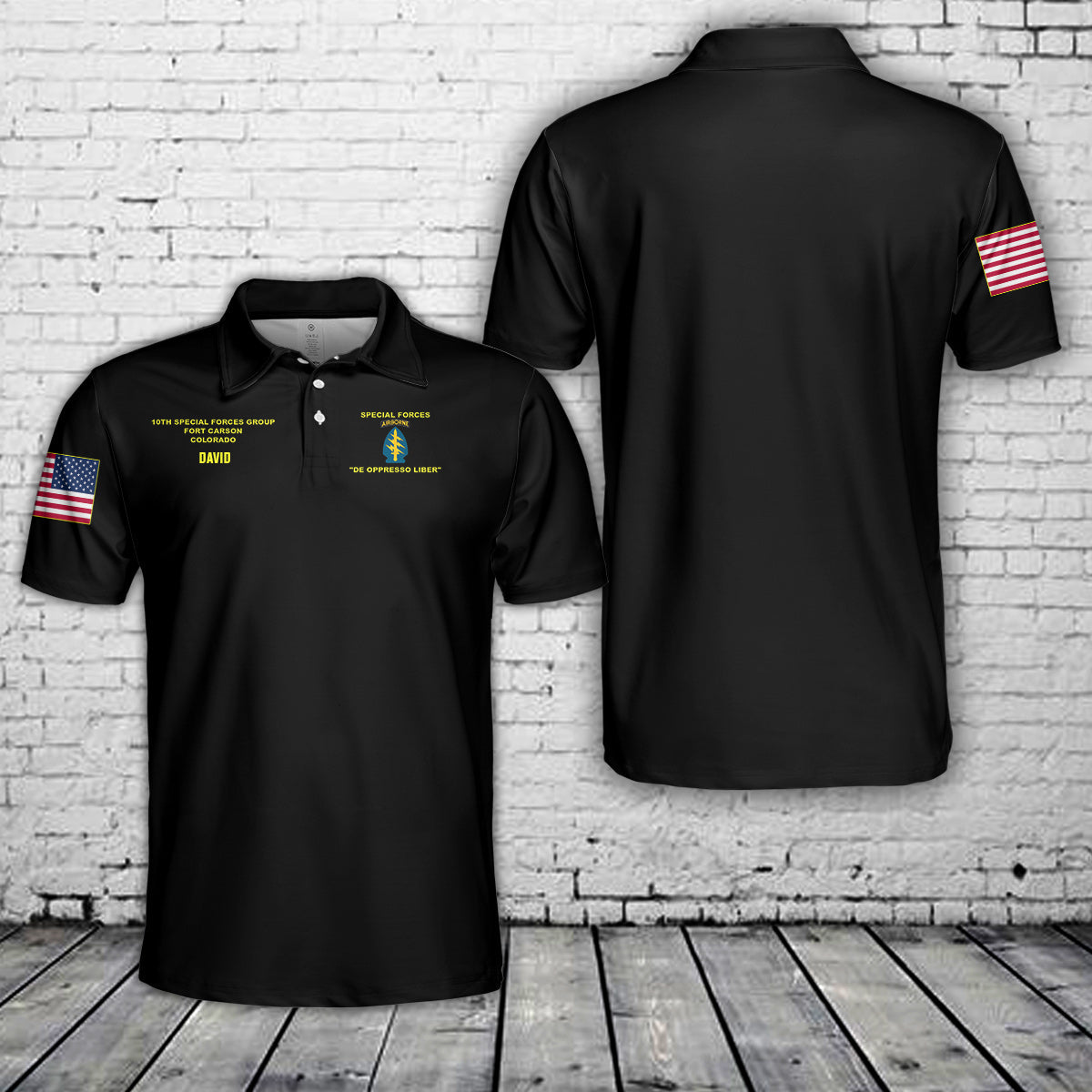 Custom Name 10th Special Forces Group Polo Shirt