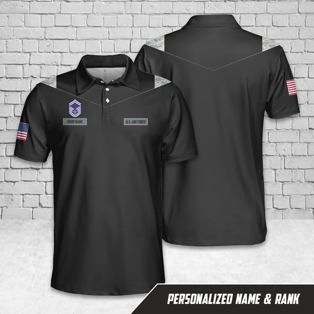 Custom Name And Rank US Air Force Polo Shirt