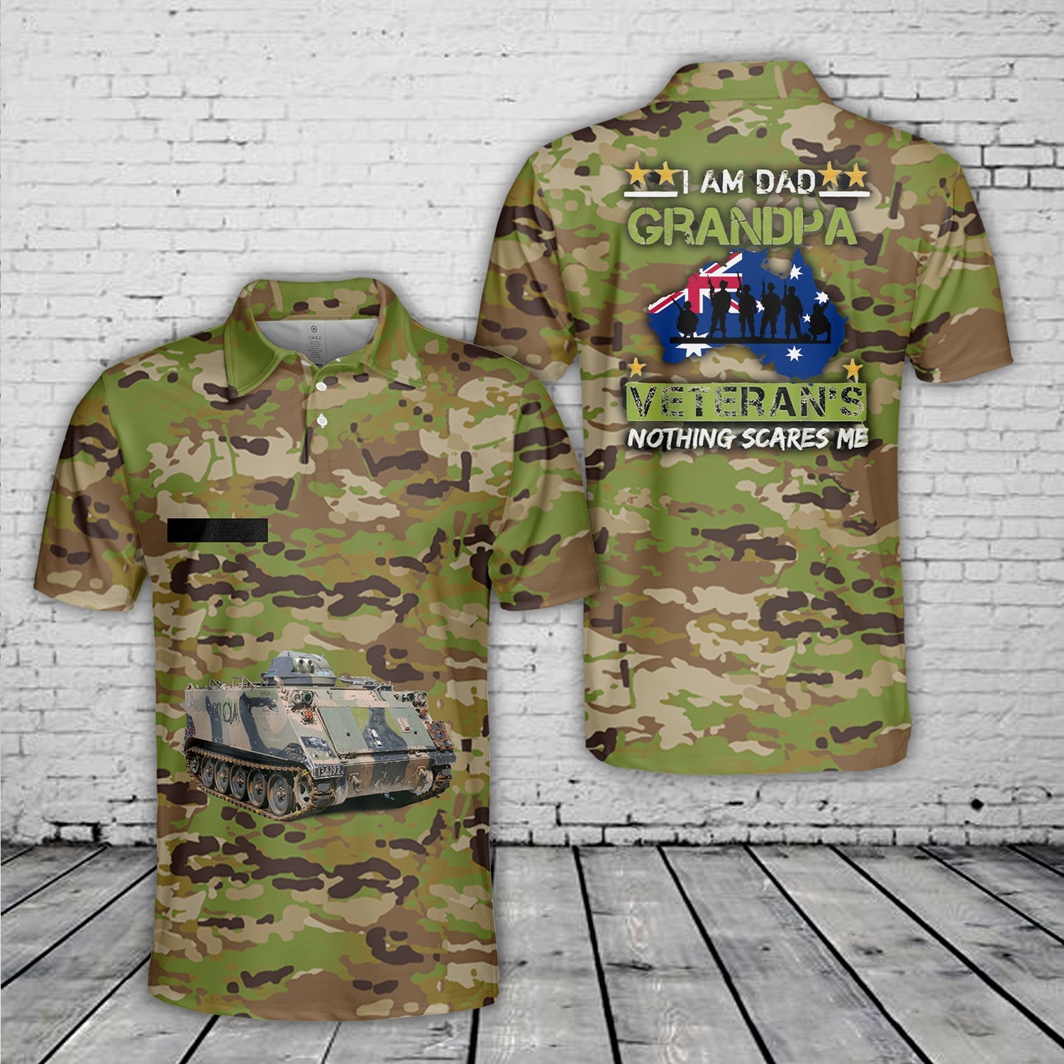 Custom Name Australian Army M113A1 Armoured Personnel Carrier Polo Shirt