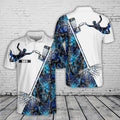 Custom Name Disc Golf Basket Blue Camo Polo Shirt