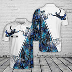 Custom Name Disc Golf Basket Blue Camo Polo Shirt