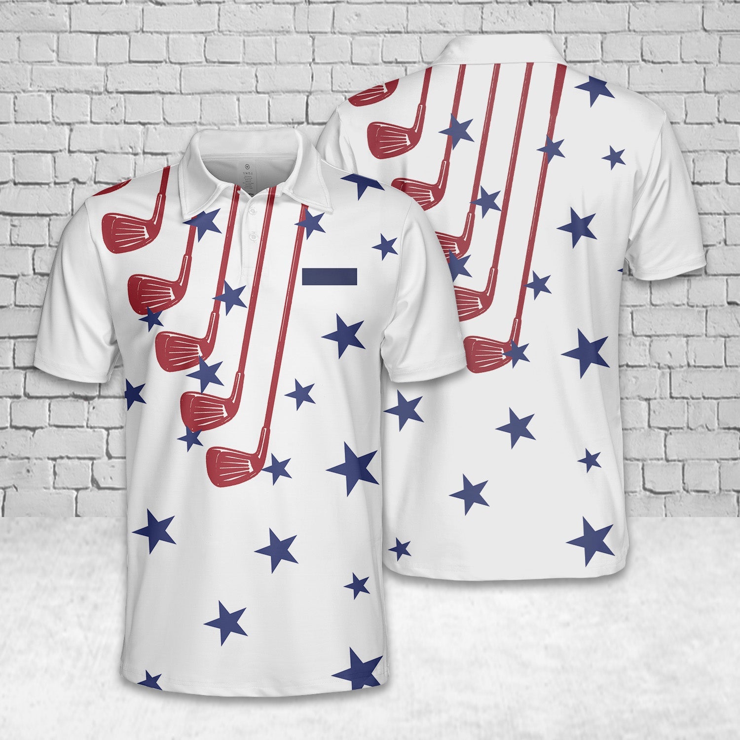 Custom Name Golf American Flag 4th Of July Patriotic Polo Shirt