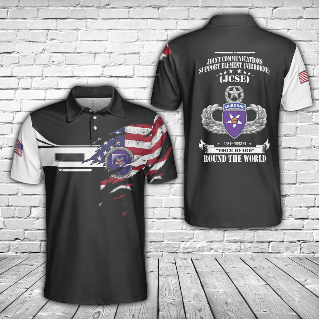 Custom Name Joint Communications Support Element (Airborne) (JCSE) MAWings with JCSE Patch Polo Shirt