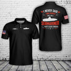 Custom Name Navy Submariner Polo Shirt