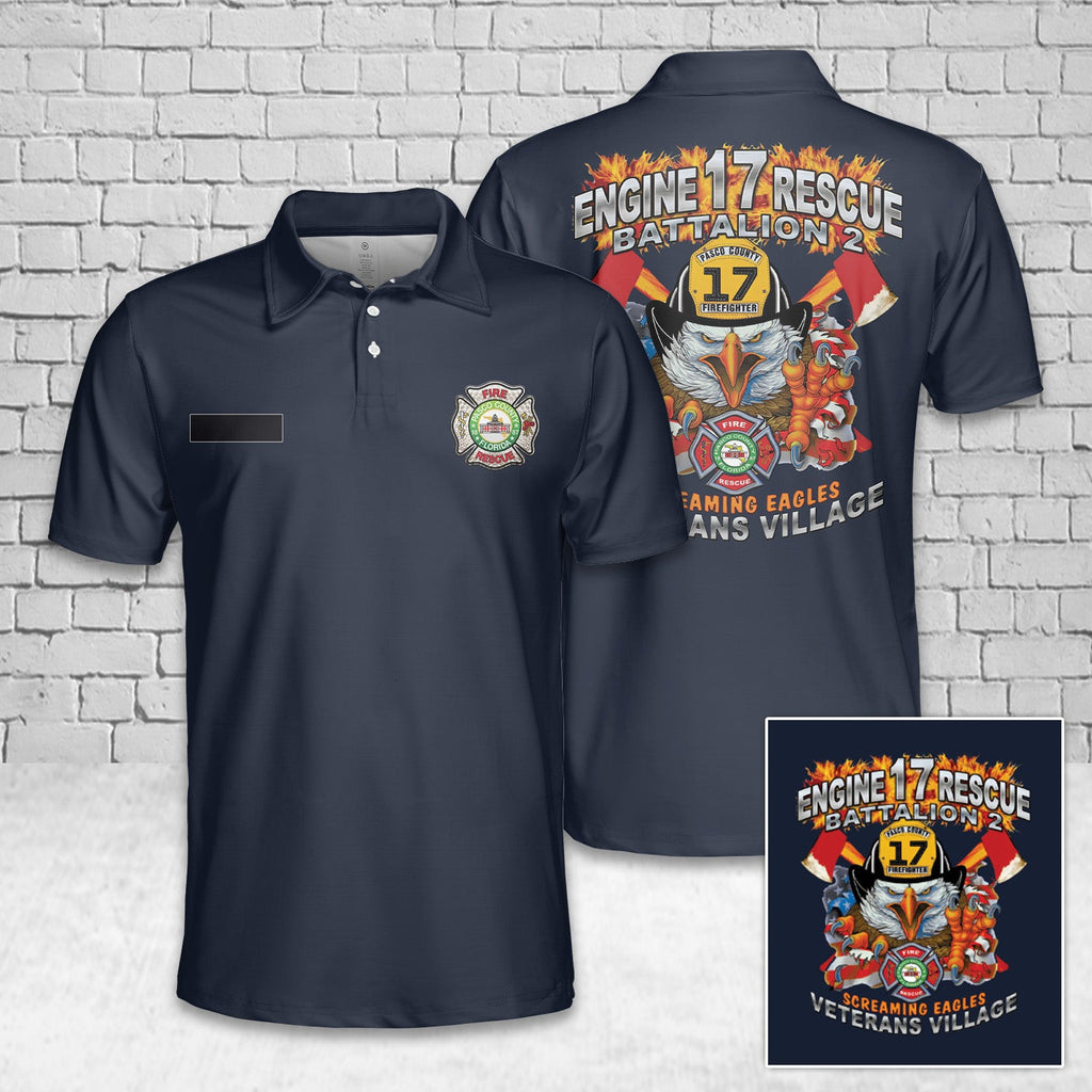 Custom Name New Port Richey, Florida, Pasco County Fire - Station 17 Polo Shirt