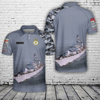 Custom Name Royal Navy HMS Argyll (F231) Type 23 Duke-class frigate Polo Shirt