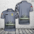 Custom Name Royal Navy HMS Fearless (L10) Fearless-class landing platform dock Polo Shirt