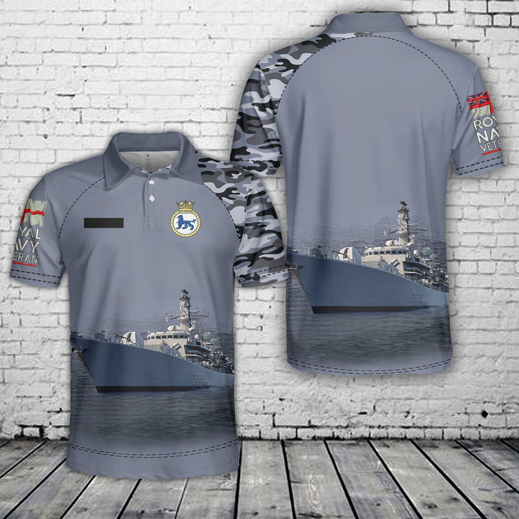 Custom Name Royal Navy HMS Northumberland (F238) Type 23 Duke-class frigate Polo Shirt
