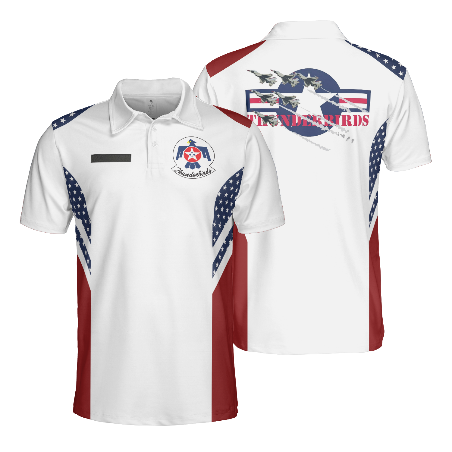 Custom Name US Air Force Thunderbirds Polo Shirt