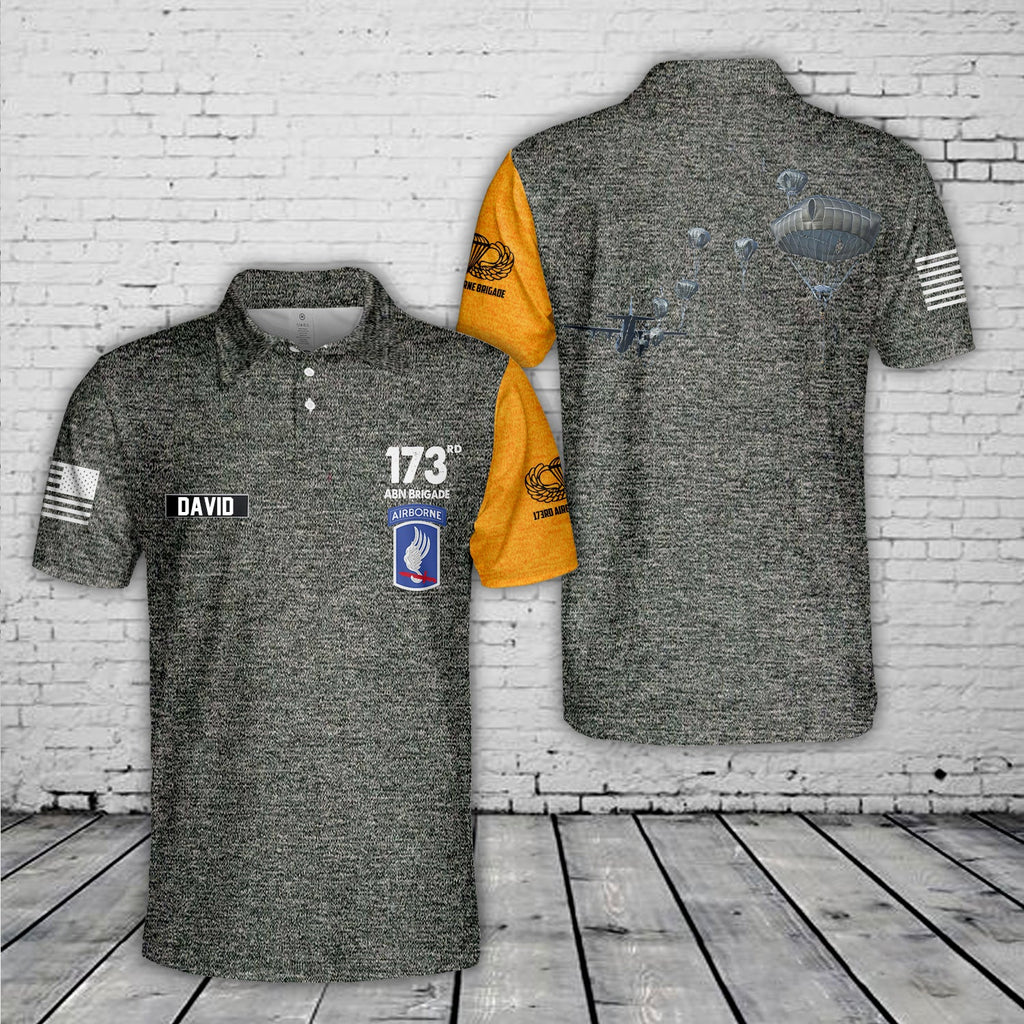 Custom Name US Army 173rd Airborne Brigade Polo Shirt
