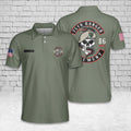 Custom Name US Army 75th Ranger Skull And Snake Polo Shirt