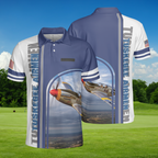 Custom Name US Army Air Forces Tuskegee Airmen P-51 Mustang Polo Shirt
