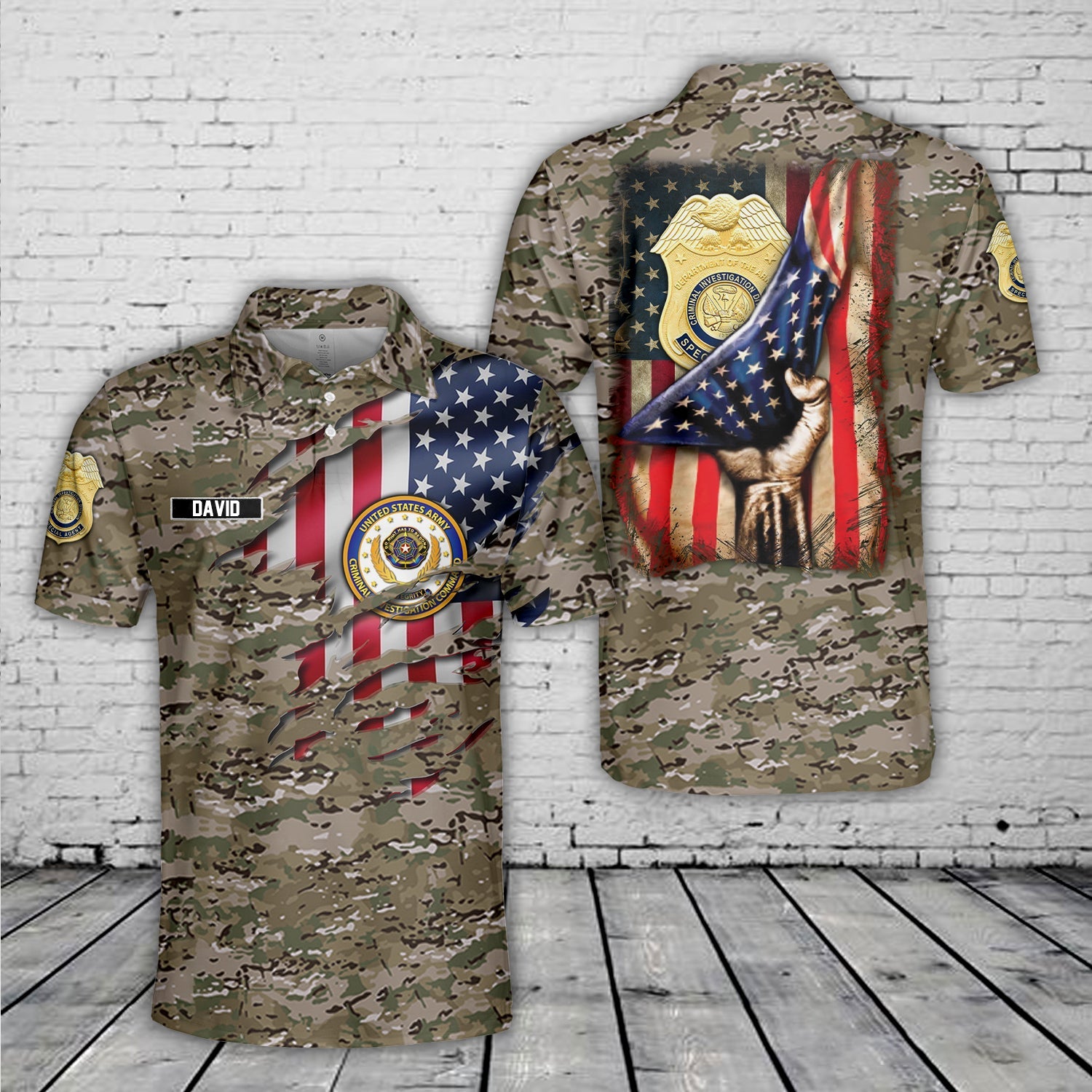 Custom Name US Army CID Polo Shirt