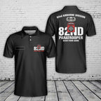 Custom Name US Army Paratrooper 82nd Airborne Division All American Death From Above Polo Shirt