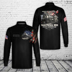 Custom Name Union Pacific Steam Locomotive 4014 BIG BOY AOP Men's Long Sleeve Polo Shirt (Midweight)