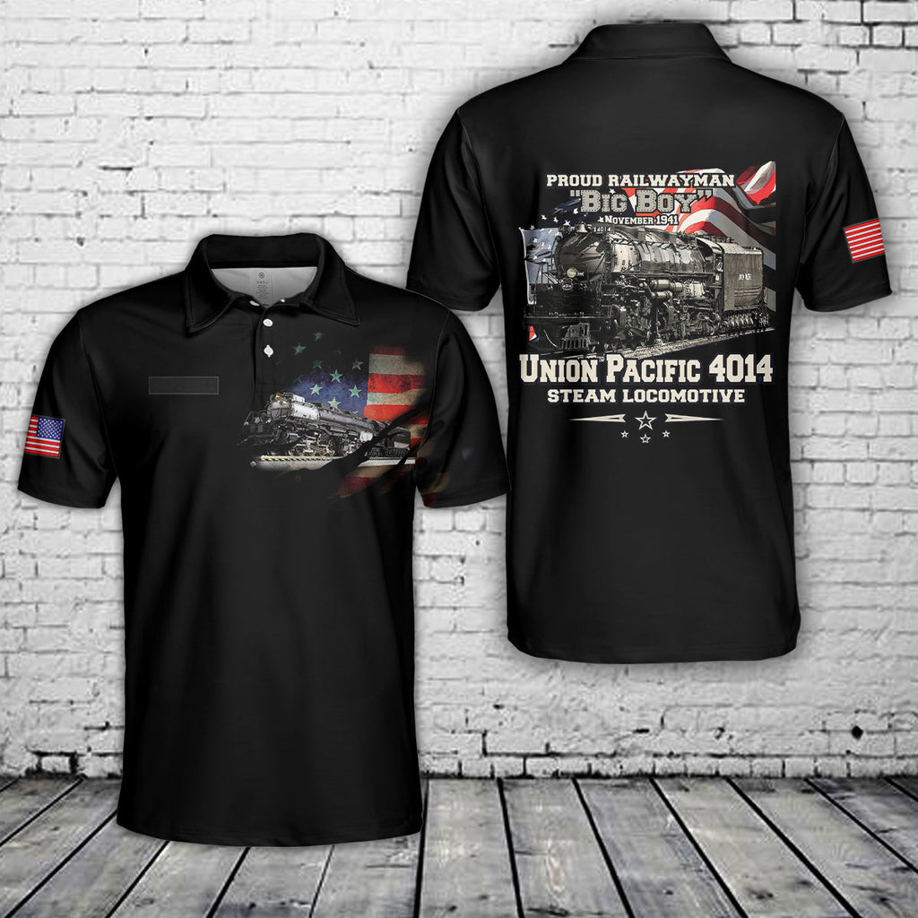 Custom Name Union Pacific Steam Locomotive 4014 BIG BOY Polo Shirt