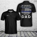 Custom name My Favorite Police Officer Calls Me Dad Polo Shirt