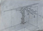 Artistic Wild Mulberry Solid Wood Tree Bookshelf For Living Room