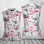 Flamingo Golf And Wine Women's Sleeveless Athleisure Polo Shirt