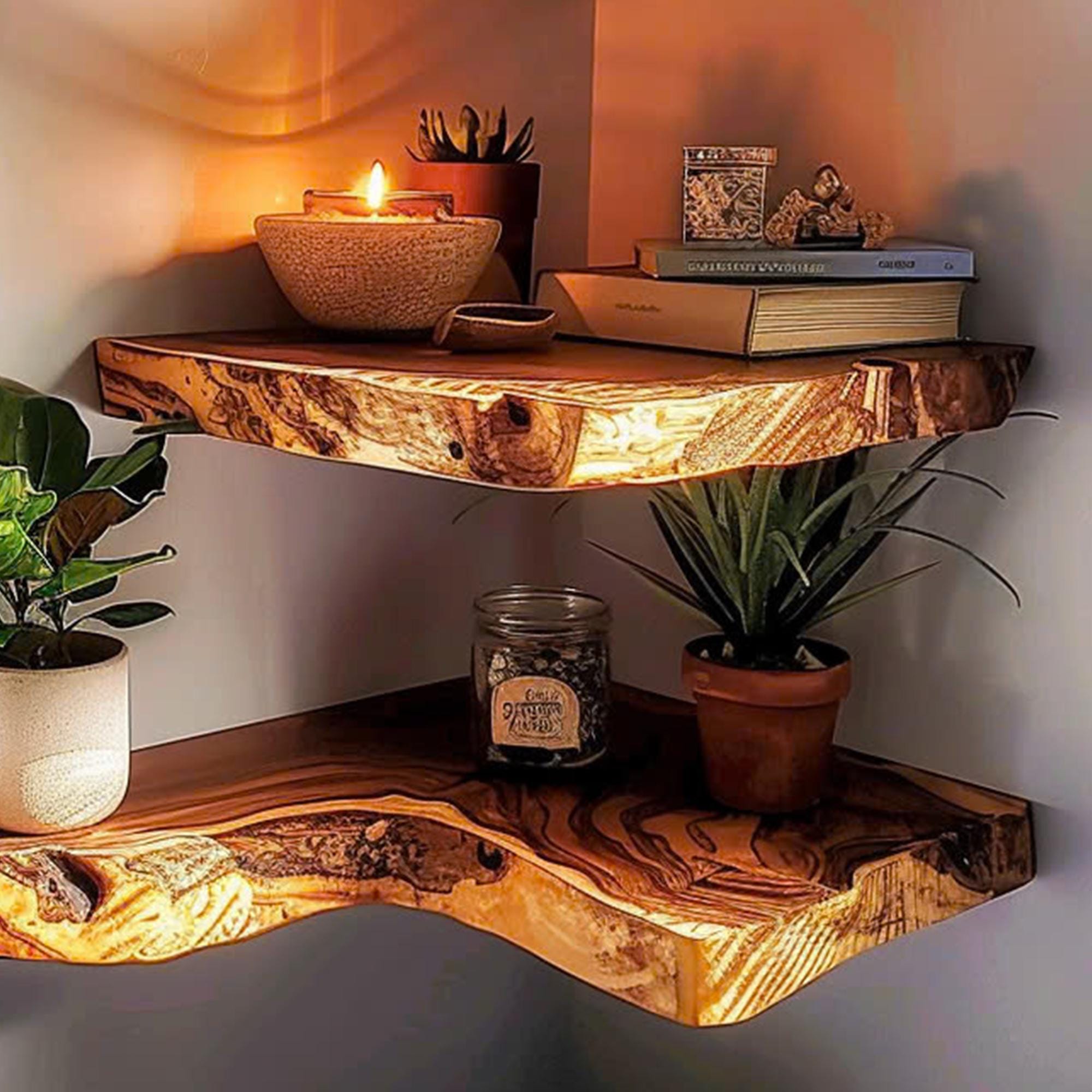 Floating Shelf Mid Century Bookcase CFSHCH007