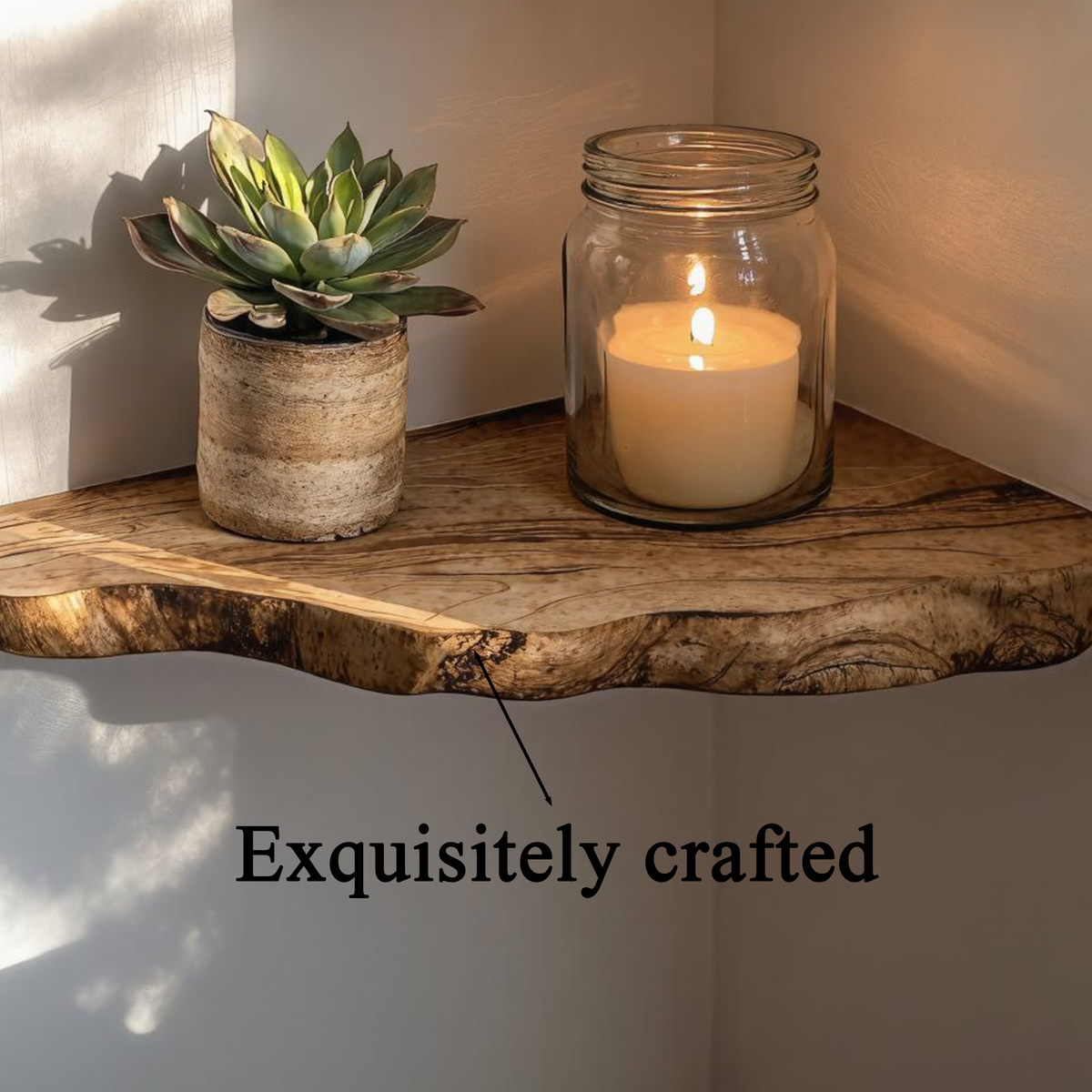 Wood Corner Floating Shelf Home Decor CFSHCH015