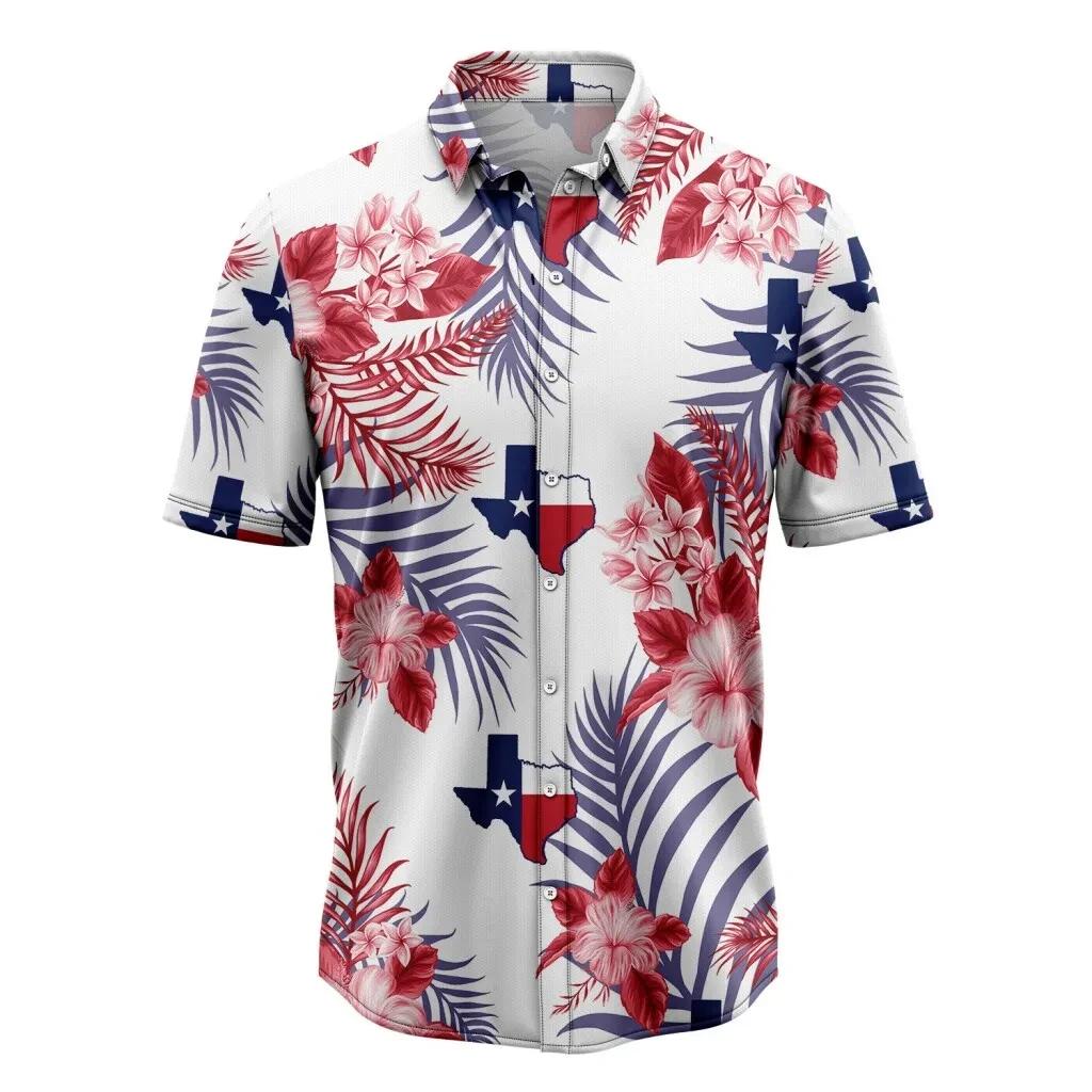 Lone Star Nation Texas Hawaiian Shirt, Summer Short Sleeve Shirts, Beach Aloha Shirts