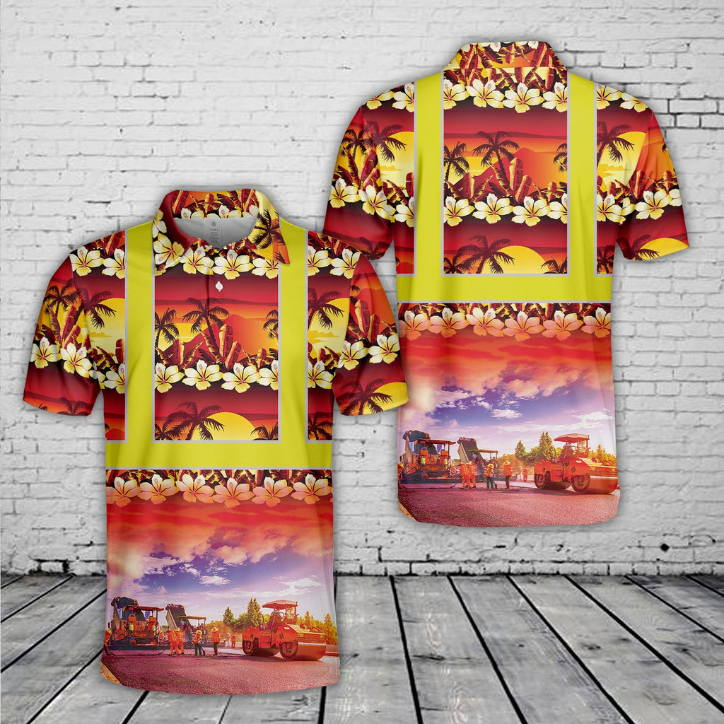 Highway Construction Tropical Polo Shirt