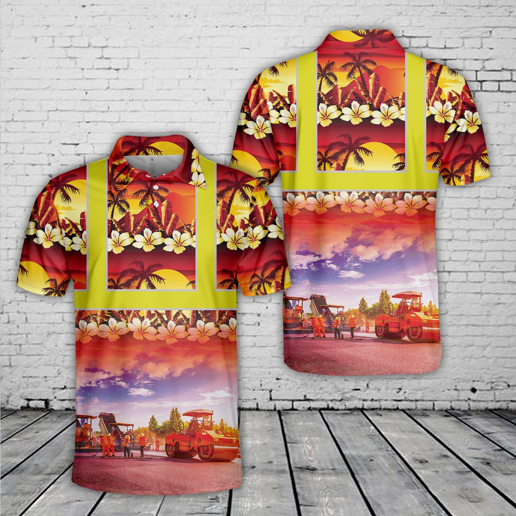 Highway Construction Tropical Polo Shirt