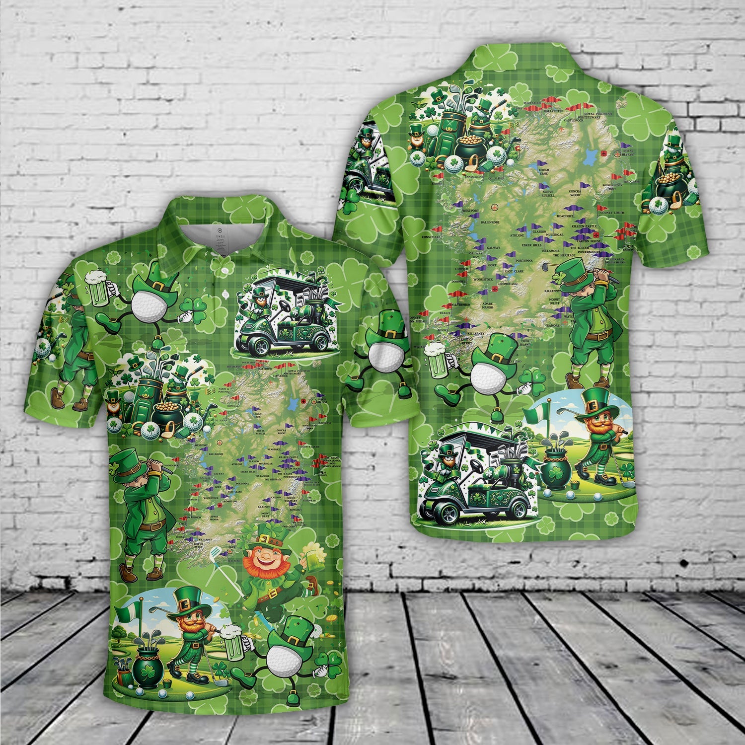 Irish Golf St Patrick's Day Polo Shirt