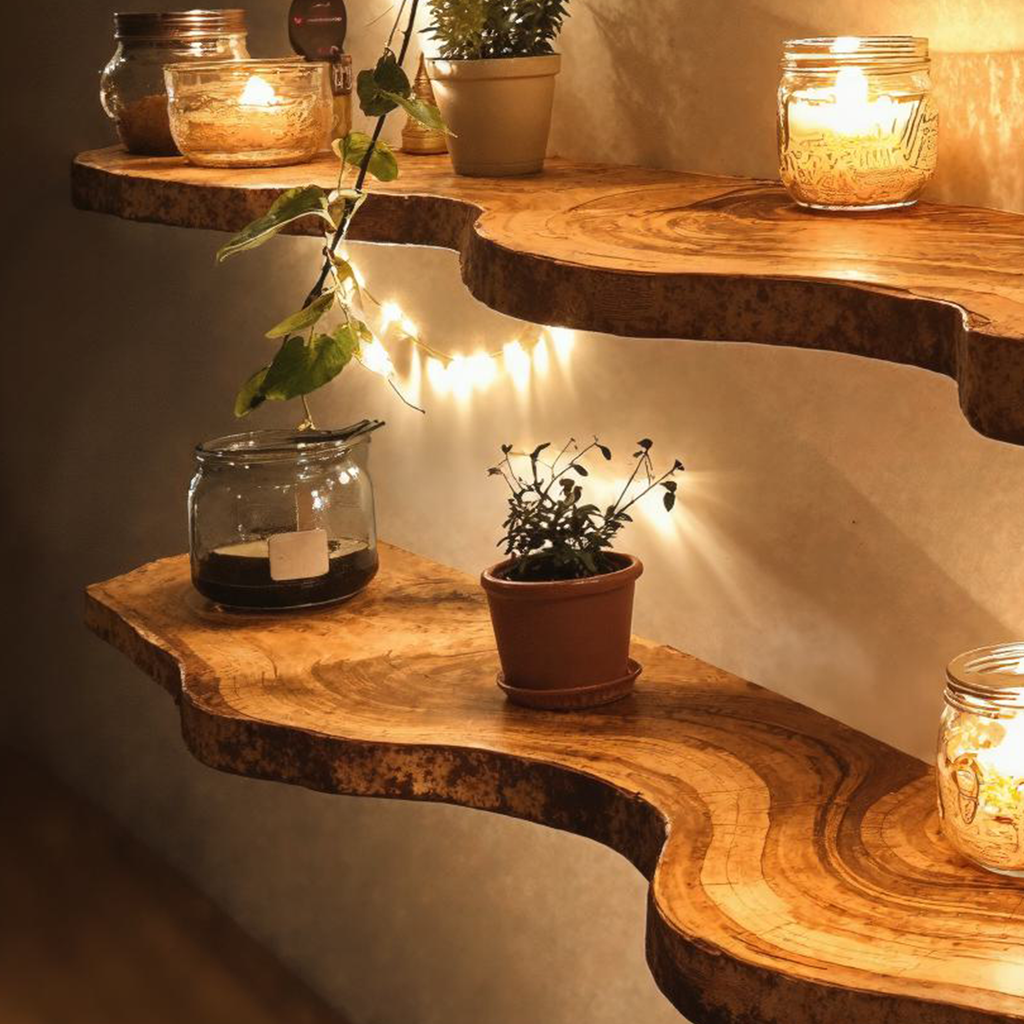 Farmhouse Floating Shelves Live Edge WFSHCH002