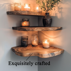 Walnut Wood Shelving Unit Corner Floating Shelf CFSHCH002