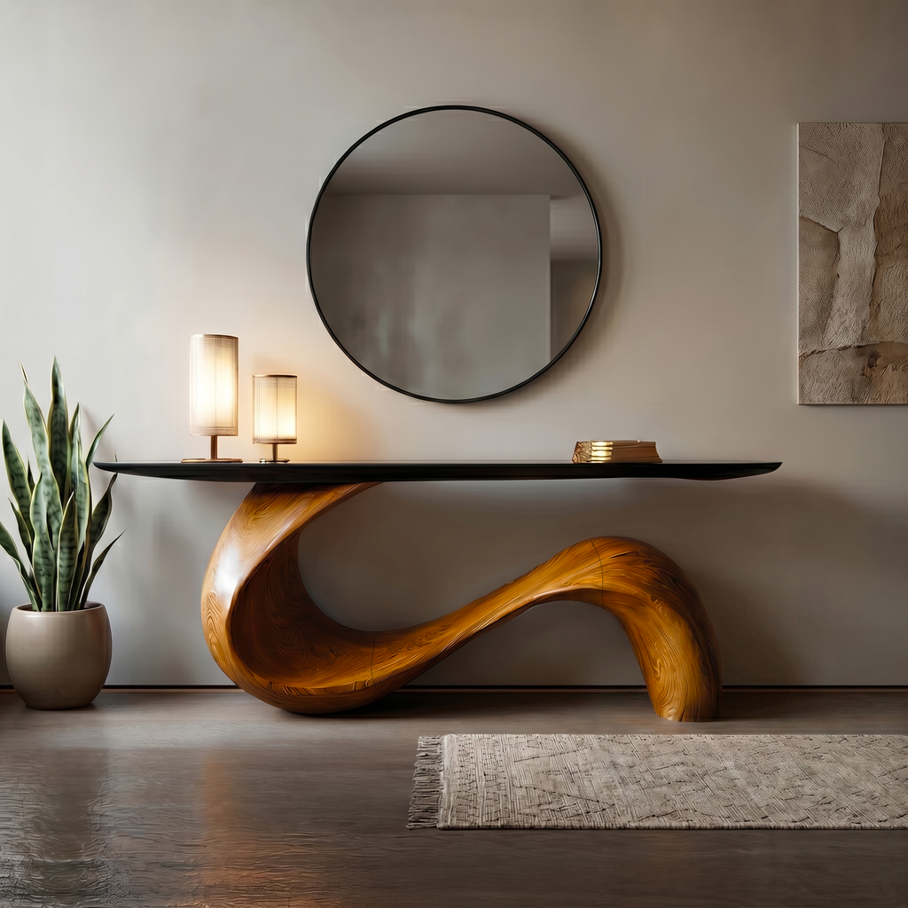 Mid-Century Sculptural Entryway Console Table CTHCH-006