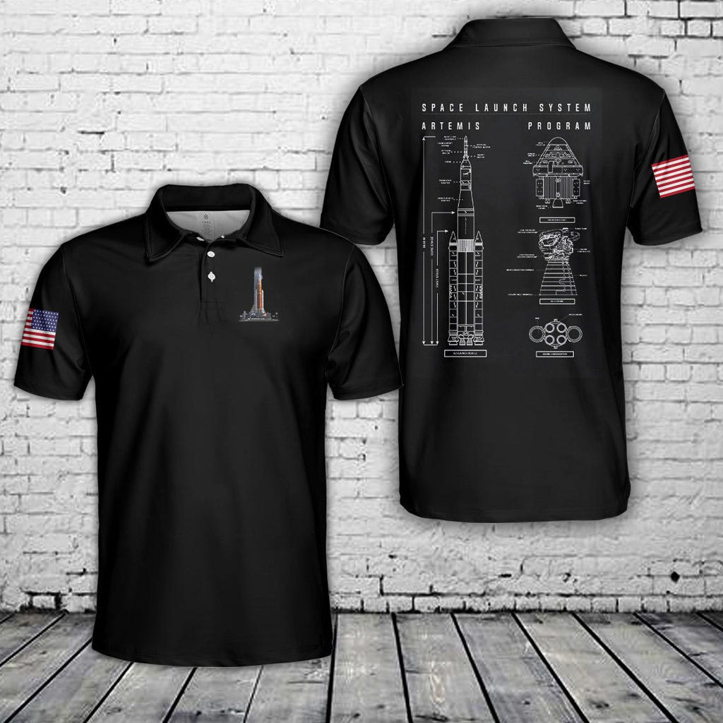 NASA Artemis SLS Moon Polo Shirt