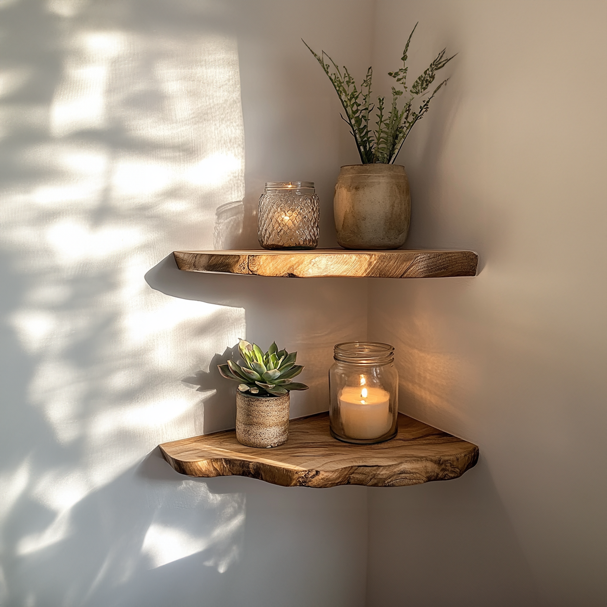 Wood Corner Floating Shelf Home Decor CFSHCH015