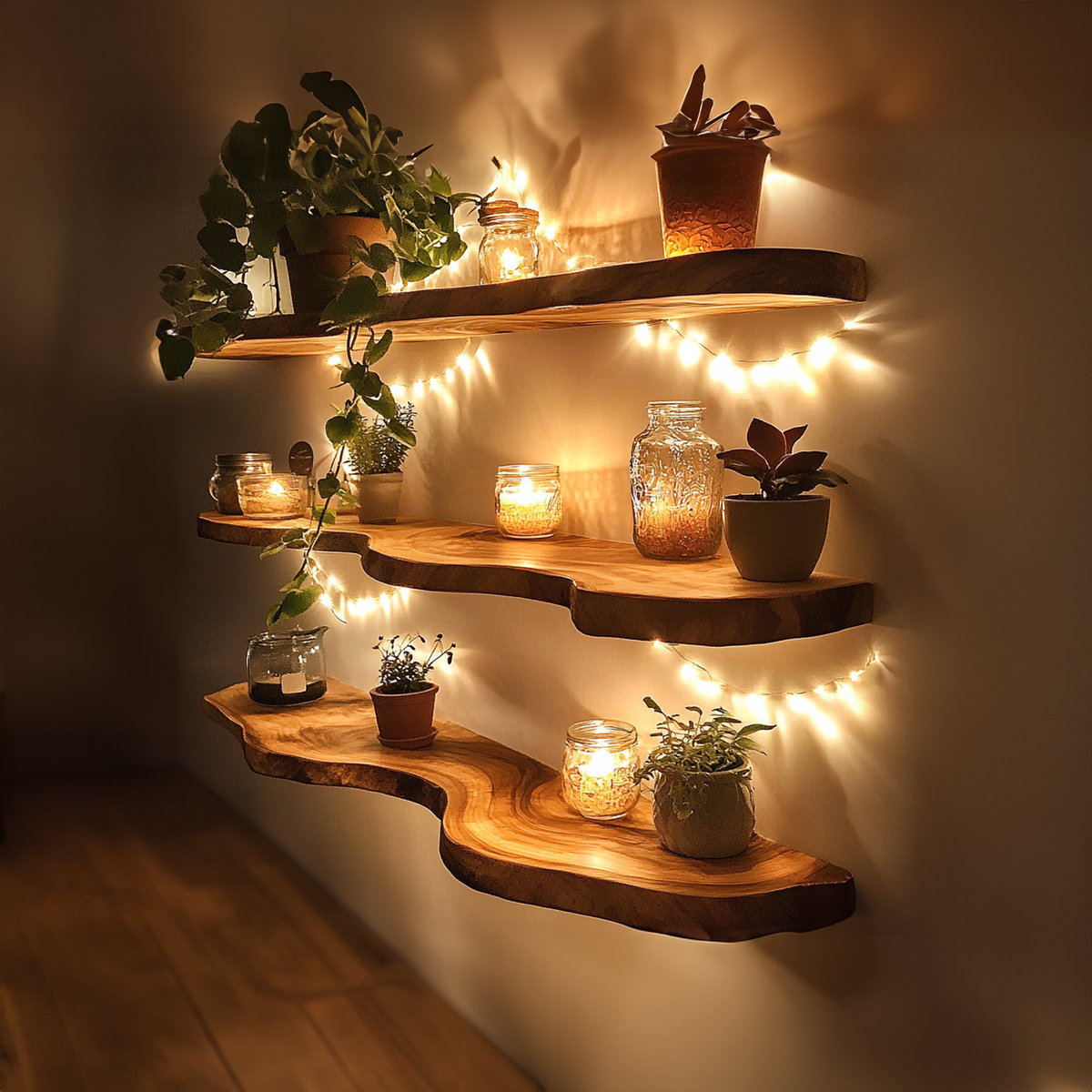 Farmhouse Floating Shelves Live Edge WFSHCH002