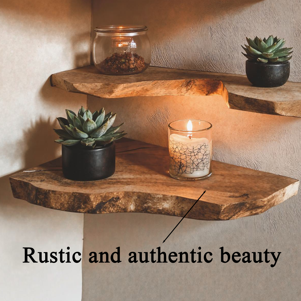 Live Edge Corner Bookshelf Decorations Wall CFSHCH023