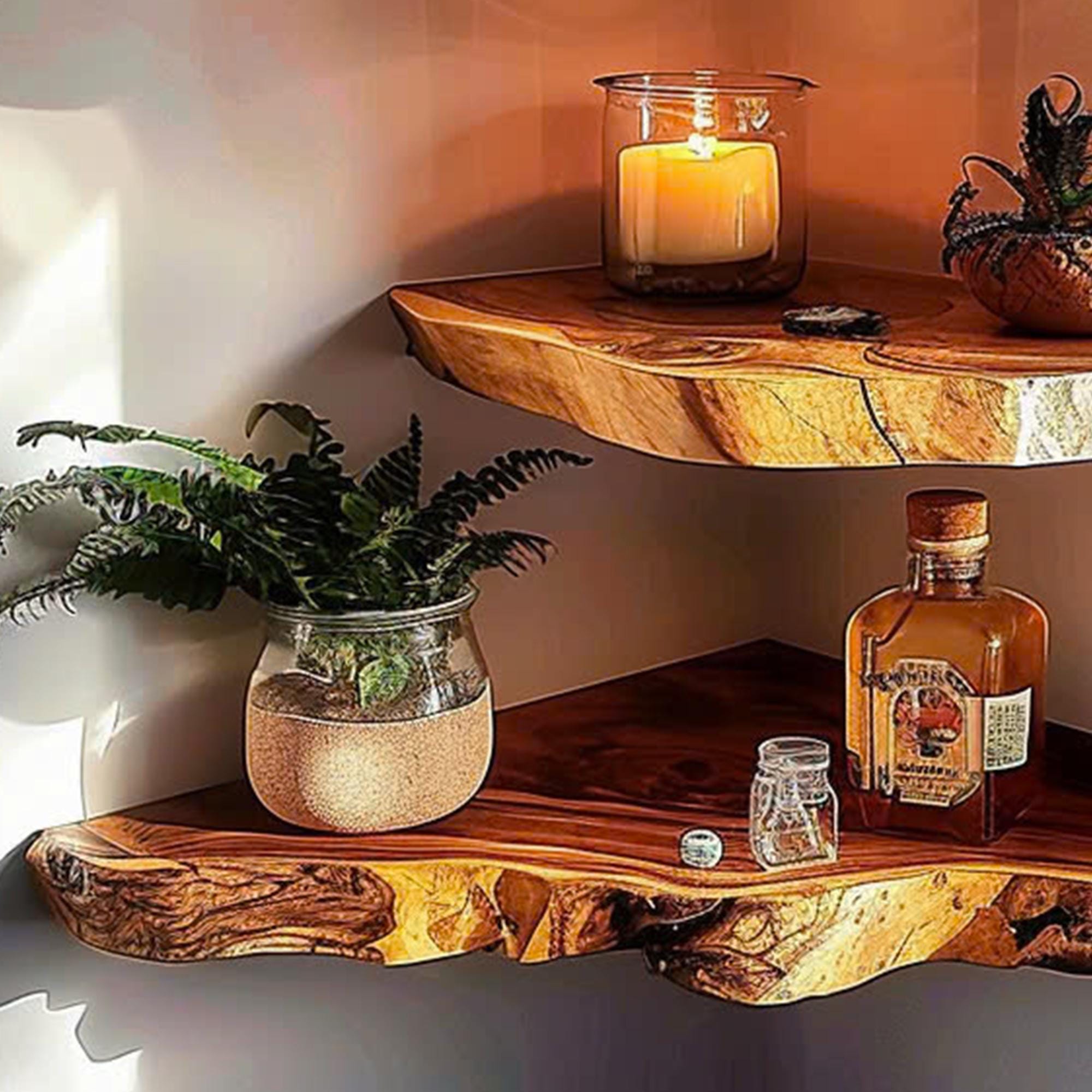 Floating Shelf Corner Bookshelf Decorations CFSHCH010