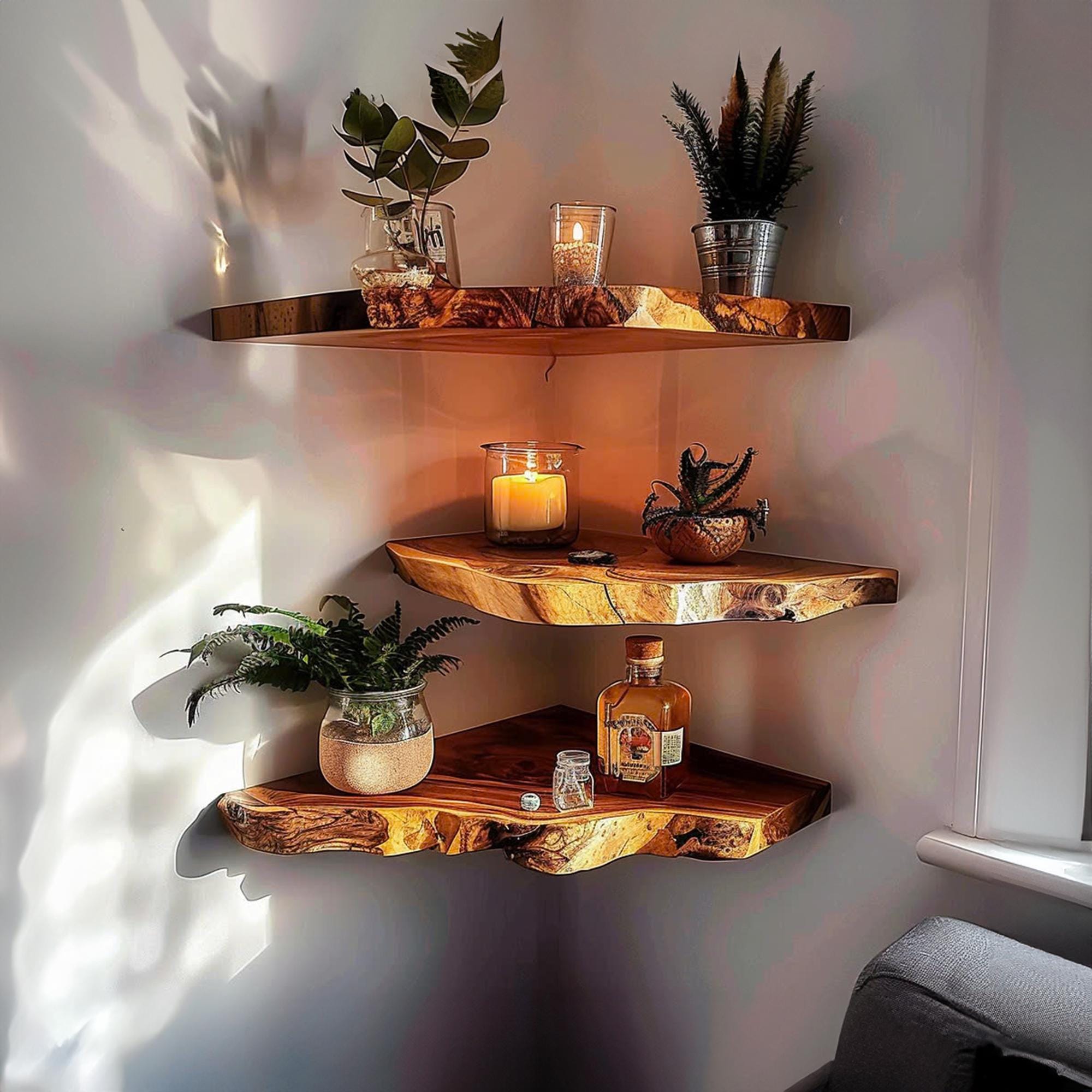 Floating Shelf Corner Bookshelf Decorations CFSHCH010