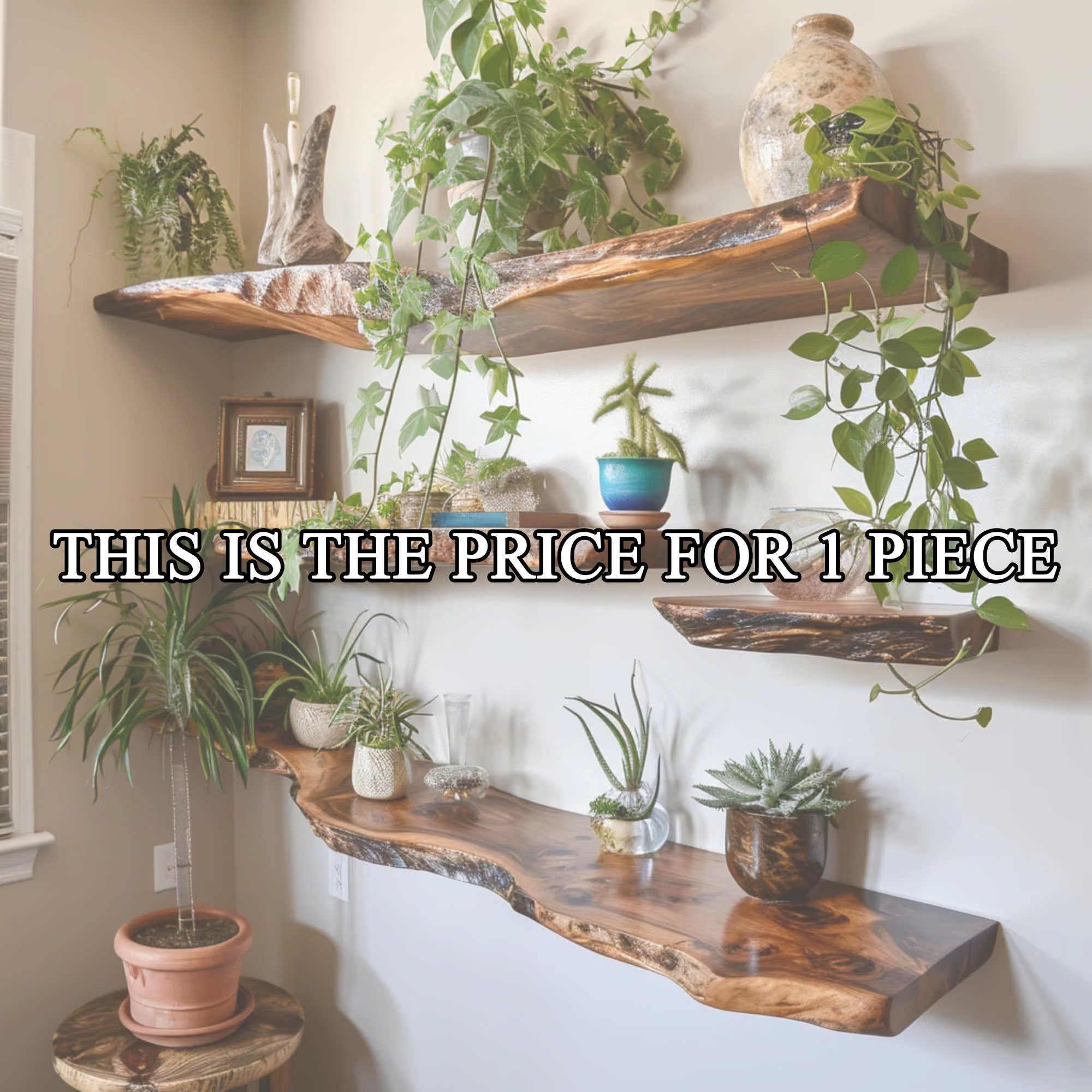 Live Edge Floating Shelf Wood Shelves WFSHCH013