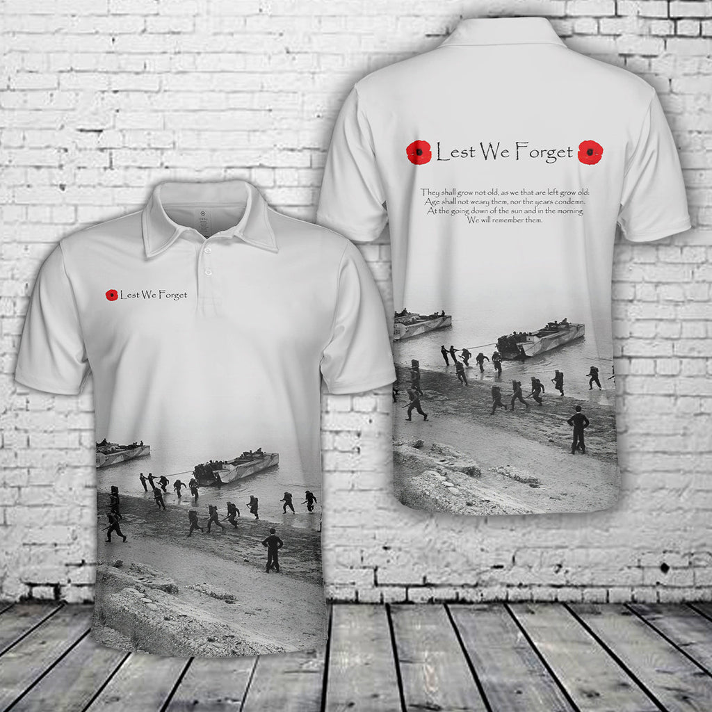 Remembrance Day Lest We Forget Polo Shirt