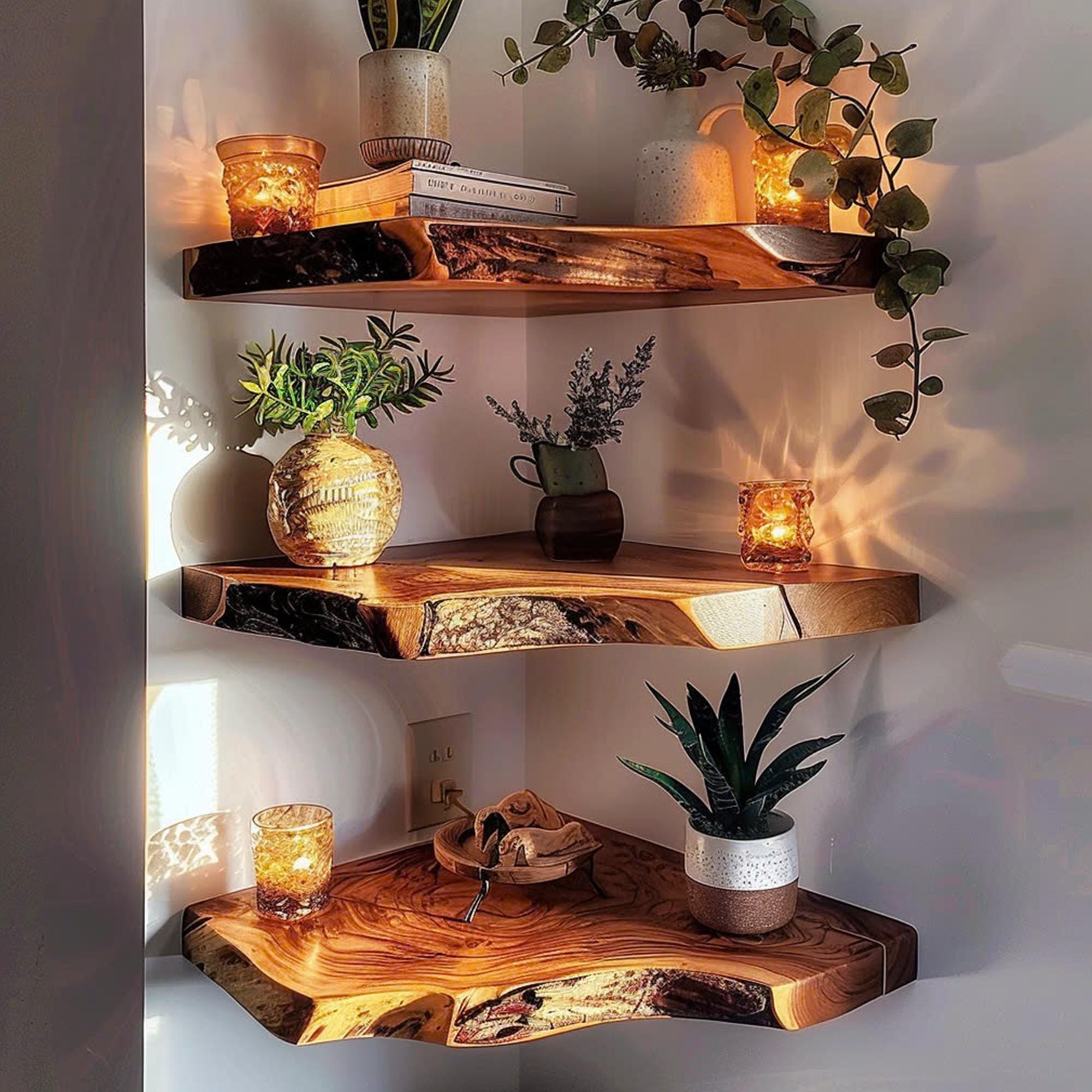 Floating Shelf Mid Century Bookcase CFSHCH007