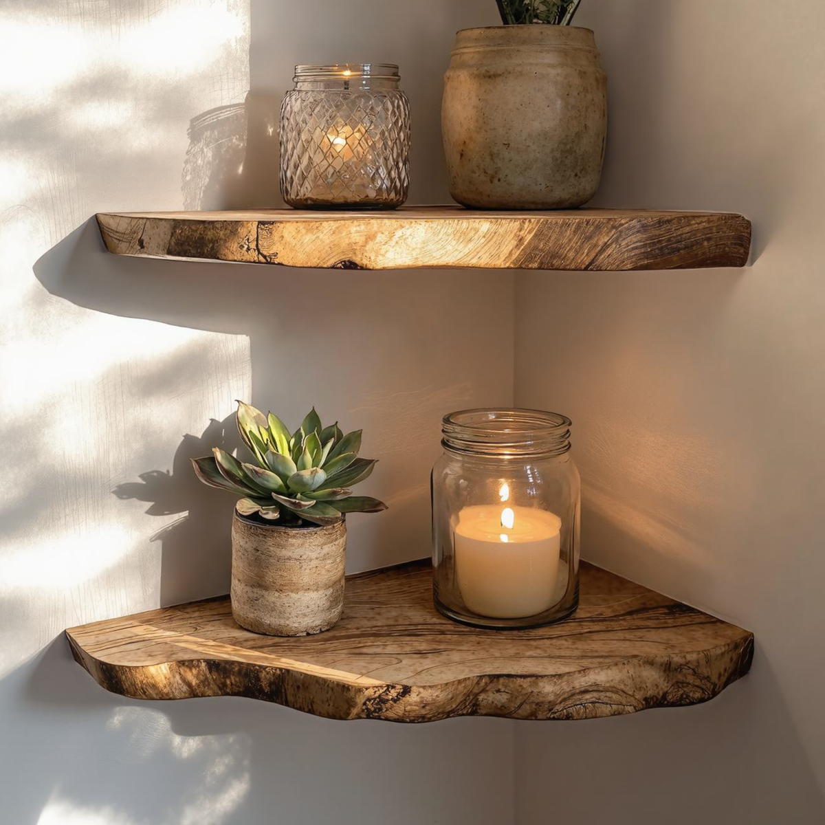 Wood Corner Floating Shelf Home Decor CFSHCH015