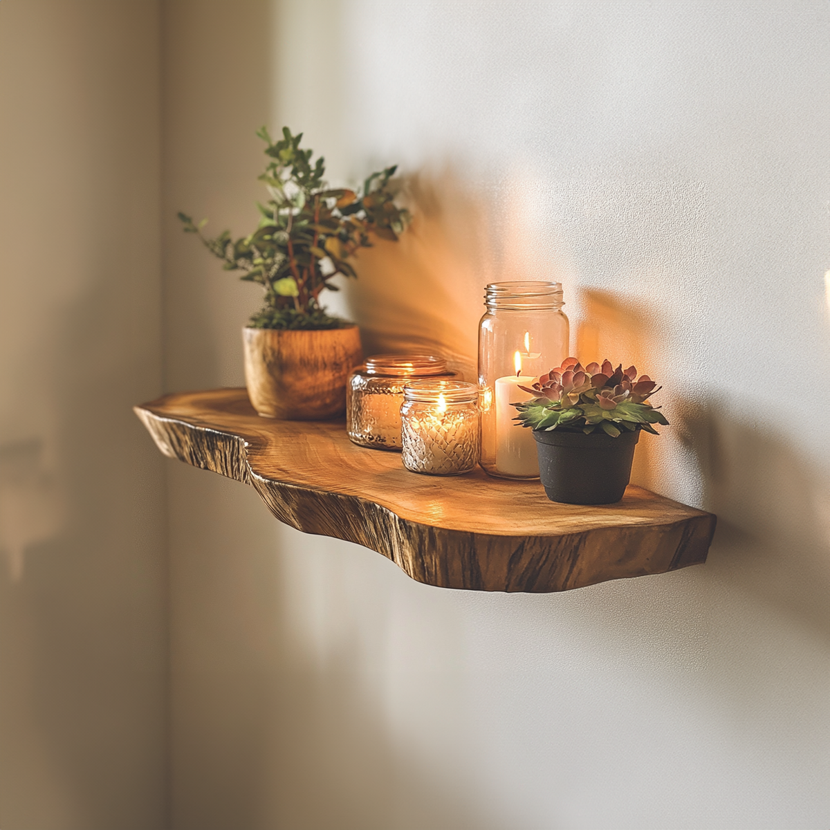 Farmhouse Floating Shelves Live Edge WFSHCH002
